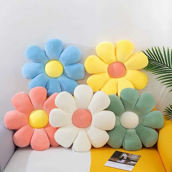 40cm Stuffed Flower Cushion Girly Room Decor Daisy Setting For Kids Bedroom Seat Pillow Bay Window Pink Flower Pillow H260525