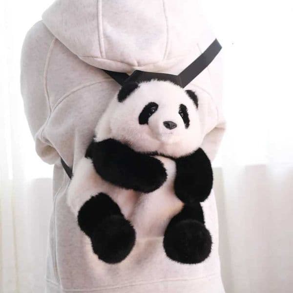 Panda Plush Backpack Cute Plush Soft Stuffed Animal Shoulder Bag for Kids Girls Birthday Gifts M260525
