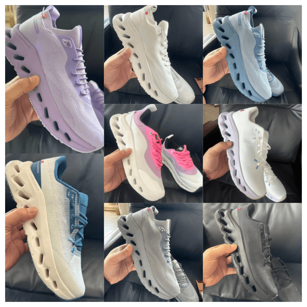 designer Running Shoes for Men Women Breathable Sneakers Road Running, Marathon, Daily Training shoes black white blue 36-47