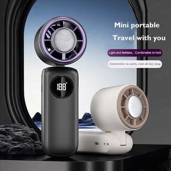 3000mah Handheld Portable Cooling Fan 100 Speeds Adjustable Refrigeration Quite Mini Turbo Fan Type-C High Speed Cold Compress Z260526