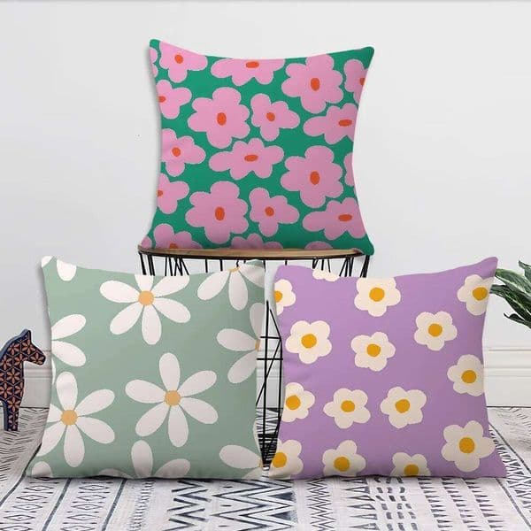 Pillow Case Cute F-Flower Cartoon cushion cover For Pillow Printing Sofa Decoration Home Car Room Coffee Shop Office Nordic Sim 26Y0526