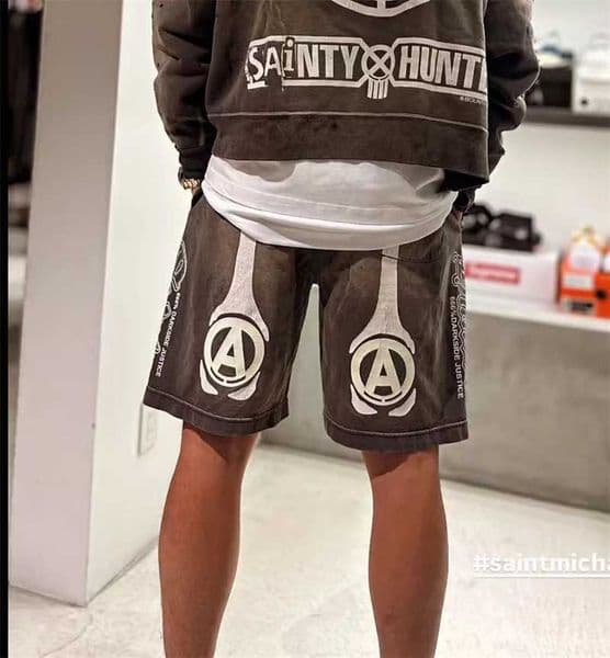 Summer New Vintage SAINT 26SS Washed High Strt Casual Loose Cotton Shorts Fashion Sports Hip Hop Men Oversize Comfortable Q260526