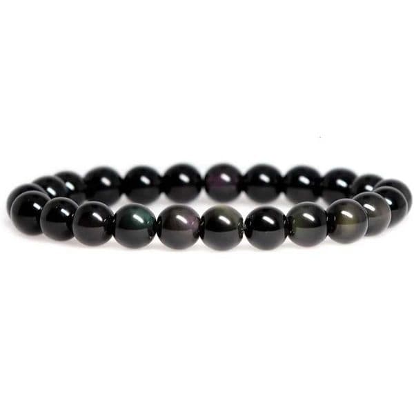 Energy and Protect Obsidian Bracele Handmade Natural Gemstone Elastic Crystal Stone Beads Jewelry Gifts for Women M260526