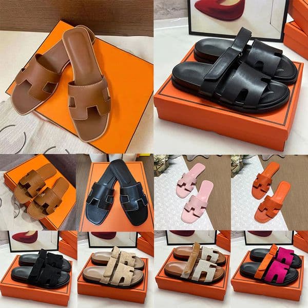 free shipping with box designer sandals men women slippers claquette mens stylish slides black white brown sliders summer slipper outdoor beach sandales
