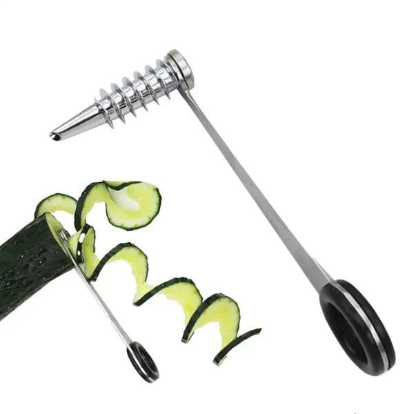 Spiral Slicer Blade Cucumber Carrot Potato Vegetable Spiral Knife Kitchen Tool stainless steel curler Handheld kitchen accessory 260526