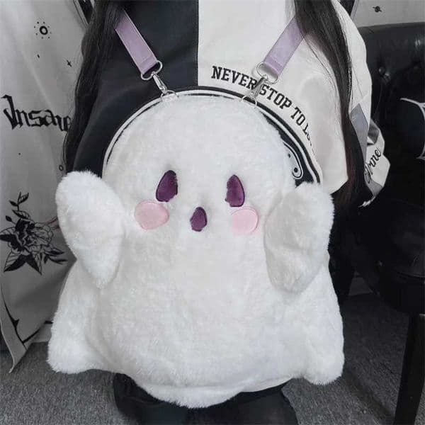 Ghost Plush Backpack Messenger Bag Cute Halloween Single Item Suitable for Daily and Lolita Wear and Match M260525