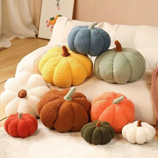 Plush Seat Cushion Cute Pumpkin Throw Pillow Super Soft Cushion Waist Sofa Window Pillow Halloween Pumpkin Ornament 15-35cm H260525