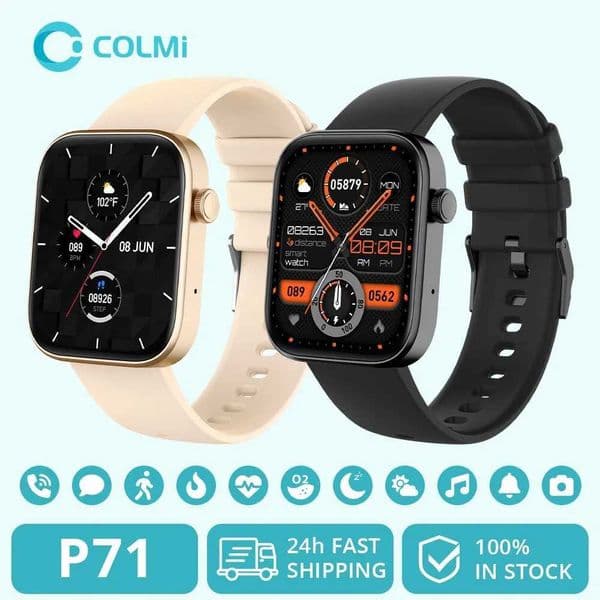 COLMI P71 Voice Calling Smartwatch Men Health Monitoring IP68 Waterproof Smart Notifications Voice Assistant Smart Watch WomenL260526