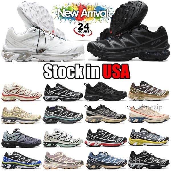 Salomom XT6 Sneakers Men Women Designer Running Shoes XT GTX Triple Black White Blue Pink Bright Green Trainers Vintage Outdoor Jogging Hiking Sports Casual Shoes