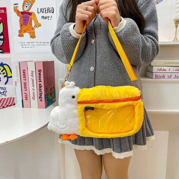 Pelican Cute Large Capacity Transparent Camera Crossbody Bags for Women Soft Plush Lightweight Fashion JK Its Bag Girls M260525
