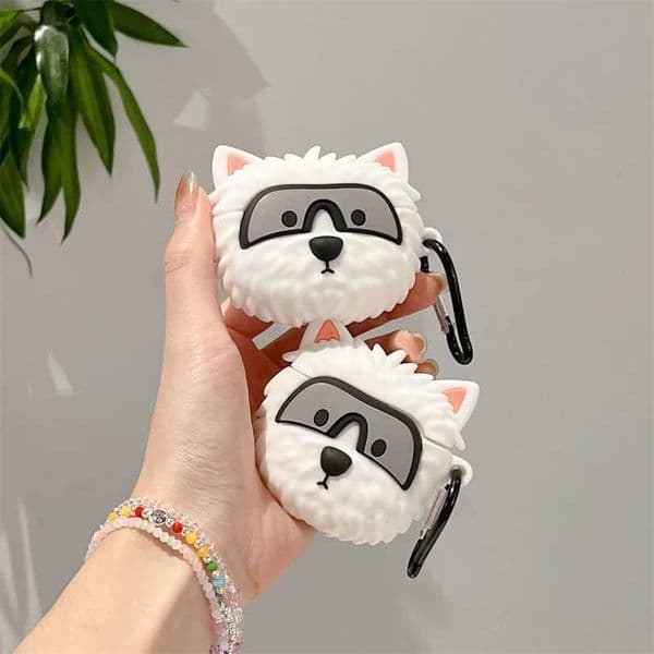 3D West Highland White Terrier Earphone Case for AirPods Pro 2 Cover Cute Dog Wireless Earbuds Cover for Airpods 2 Case T260525
