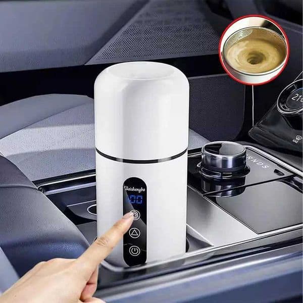 420ml Electric Kettle Portable Car Heating Cup 304 LED Smart Temperature Control Warmer Stirring Cup Heating Bottle Mixing Cup L260526