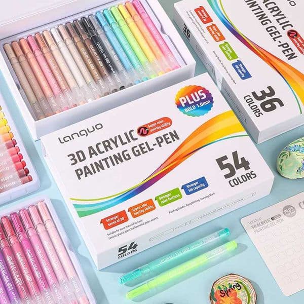 Languo 3D Acrylic Gel Pen Large Capacity 10mm Painting Drawing Markers Writing Pen Art Student Supplies Multicolor Highlighters L260525