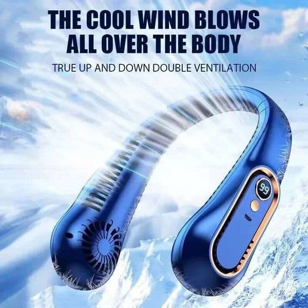Neck Bladeless Mini Ultra Long Life Portable Lazy Silent Fan Usb Charging Student Sports Office Digital Display Power 5 Gear 26L0526