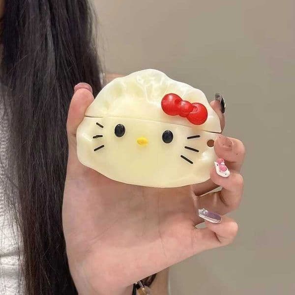 3D Dumpling Cat Earphone Ear Bag Case For Airpods Pro 3 2 1 4 With Hook Buckle T260525
