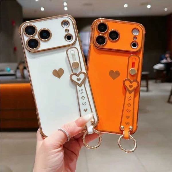 Love Heart Wrist Strap Case For iPhone17Pro 16 15 14 13 12 11 Pro Max X Xs XR Max 12 13 mini 14 15 16 Plus Premium Fashion Cases T260525