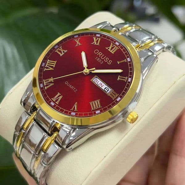 ORUSS Top Brand Luxury Fashion Stainless Steel Watches Waterproof Luminous Sunday Sports Business Men's Quartz Watch 26L0526