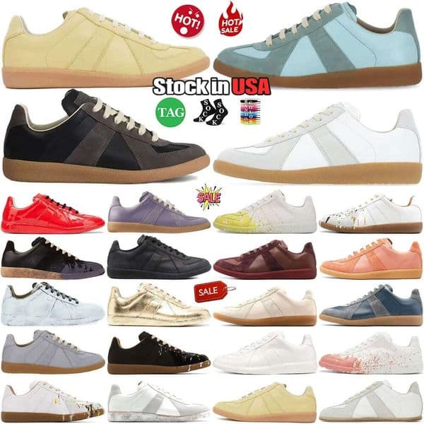 designer shoes sneakers gats margela shoes mm6 women mens shoe German Army Trainer Vintage Yellow Black Reversed Dark Indigo 34-46