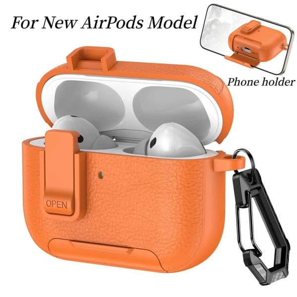 Phone Holder cortex Case For AirPods Pro 3 Bluetooth headset Cover For AirPods Pro 2 or AirPods 1 2 3 4 Pro Case With Hook T260525