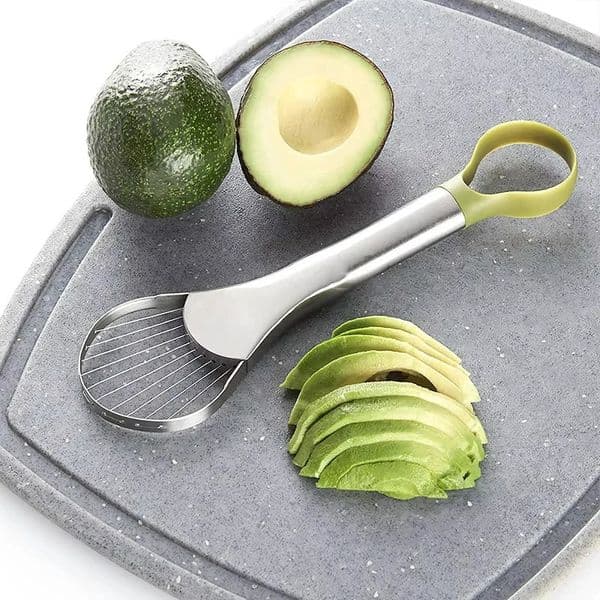 Avocado Slicer 2 In 1 Stainless Steel Avocado Cutter Peeler Knife Pitaya Kiwi Slicer Peeler Kitchen Gadget Fruit Vegetable Tools 260526