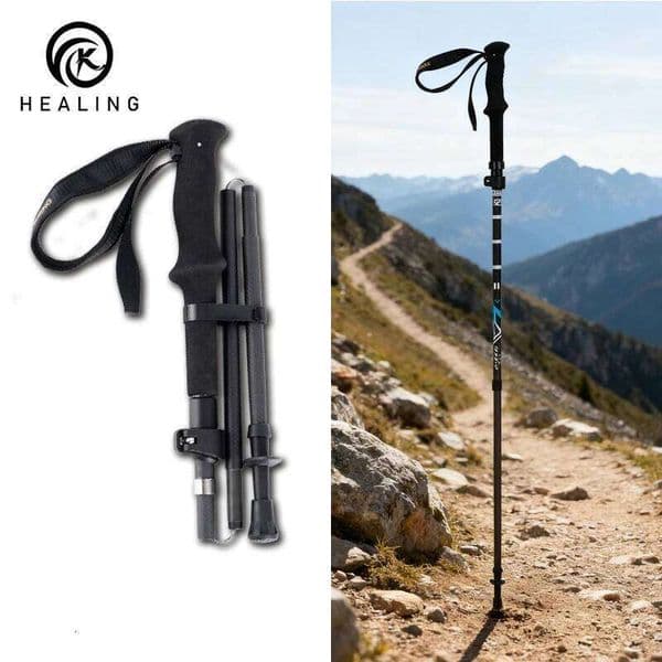 Ultralight Carbon fiber Trekking Poles Sticks Hiking Cane Folding Telescopic Walking Pole Nordic Mountain Climbing Stick W260526