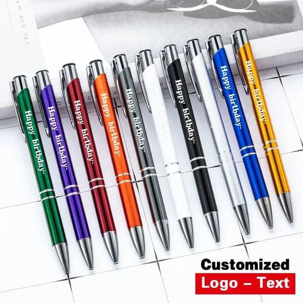 10Pcs/Lot High-Quality Black Roller Metal Ballpoint Pen 1.0Mm Gift Pens Free