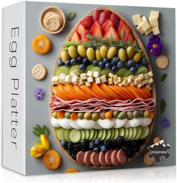 PICKFORU Fruit Platter Food 1000 PiecesEgg Colorful Vegetable Plant Jigsaw Impossible Challenge Puzzle for Adults As Kitchen Decor X260525
