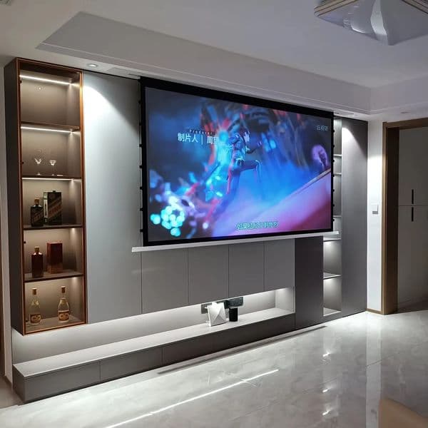 180 inch Hidden Ceiling Electric Tab tension Projection Screen Anti-light Screen for Home Cinema