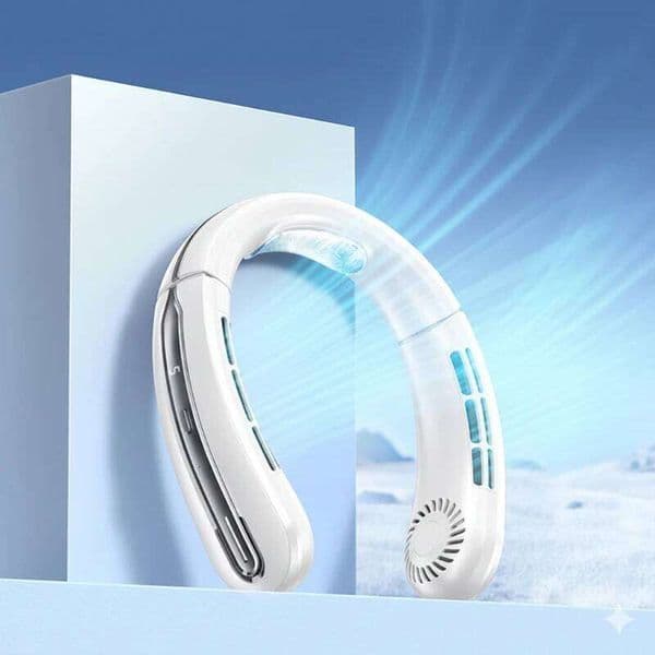 2026 New 8000mAh Air Cooler USB Hanging Neck Fan, Portable Bladeless Mini Rechargeable Mute LED Digital Display Electric Fans 26L0526