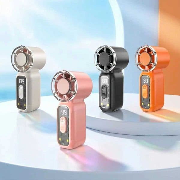 Transparent Turbo Mini Handheld Fan Rechargeable Portable High-Speed Cooling Fan for Outdoor Travel Daily Use Z260526