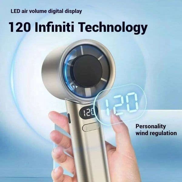 USB Charge Turbo Mini Outdoor Portable Electric Led Display Hand Summer Ice Colder Home Decor Fan 26L0526