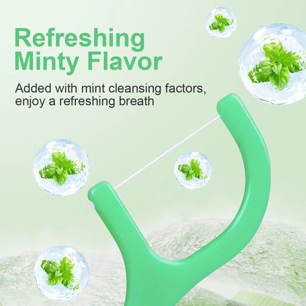300pcs Mint Adult Dental Floss Sticks - Ultra-Fine Flosser Home Set - Portable Toothpick Thread Dental Floss Box 260522