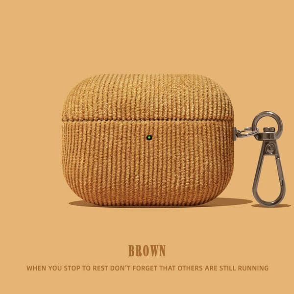 Luxury Corduroy Pattern New Earphone Case For Airpods Pro 2 With Keychain Soft Leather Protective Cover For Airpods 1 2 3 Pro3 T260525