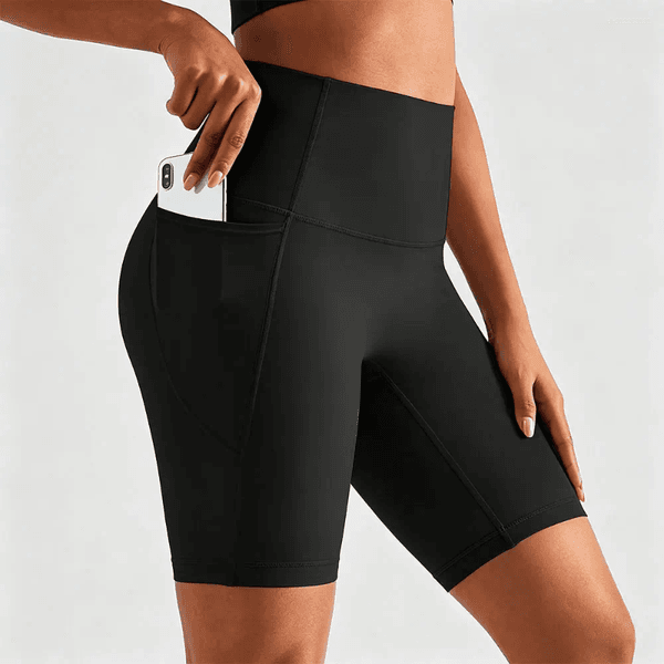 Active Shorts Women's Fashion Yoga With Side Pockets Breathable Fitness Leggings For Push Up Workout Solid Simple Gym Sweat Trousers