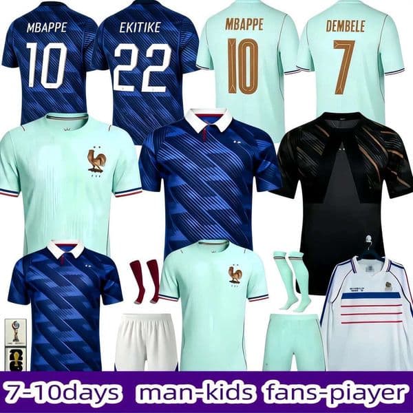 2026 France World Cup soccer jersey PE GIROUD maillot france 26 27 GRIEZMANN DEMBELE EKITetro Football tops Shirt ZIDANE vintage
