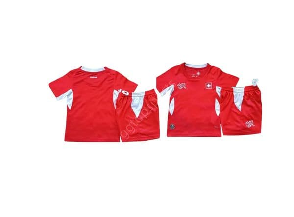 Switzerland kids soccer jerseys 2026 Set Quick-Dry Breathable Football Uniform with Shorts, Boys And Girl Training Match Football Kit for Ages 2-12Y
