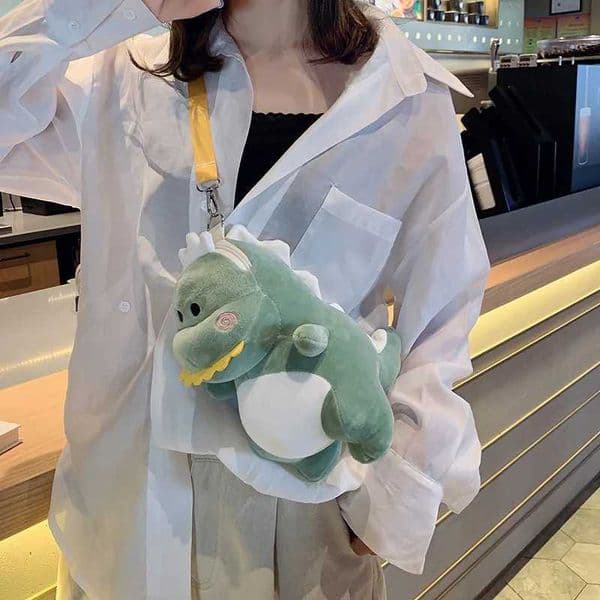 Plush Bag Female Handbag Shoulder Bags Mini Kawaii Backpack Cute Girl Satchel Cute Dinosaur Toy Backpacks Crossbody Bag M260525