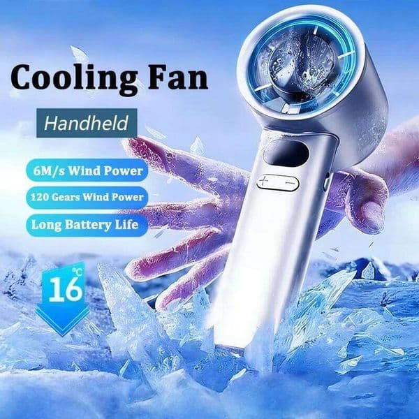 New With LED Digital Display Portable Handheld 3000mah Electric Hand Fan Ice Compress High-Speed Cooling 26L0526