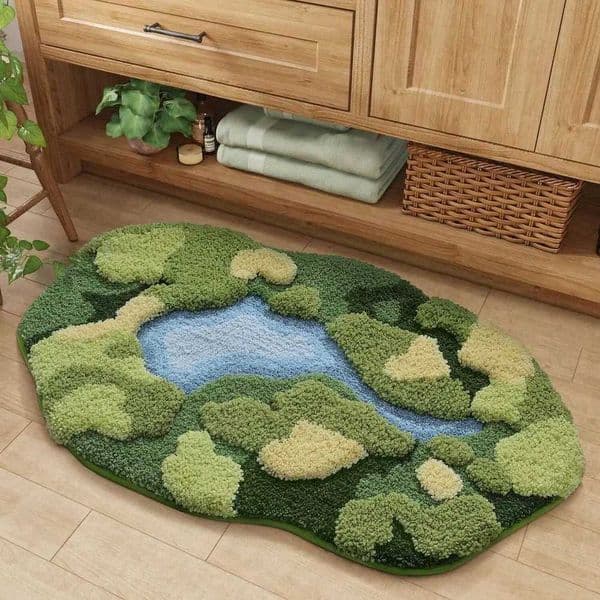 Bath Mat Ultra Thick Soft Green Bathroom Rug Water Absorbent Non Slip Microfiber Bath Rugs For Bathroom Floor Shower Sink W260525