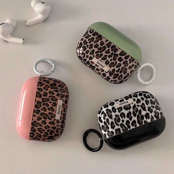 Fashion Contrast Leopard Earphone Case For Airpods 4 Pro 2 3 Hook Soft Protective Cover For Airpods 3 2 1 3rd Generation Shell T260525