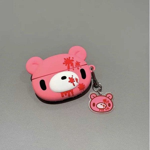 Cute Pink Bear Silicone Earbud Case 3D Protective Cover with Accessories Only compatible with AirPods Pro 3 T260525