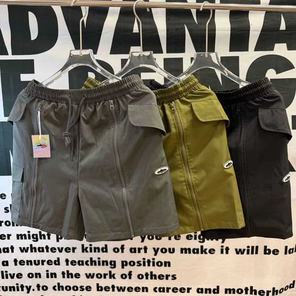 Summer outdoor workwear sports casual shorts with large workwear pockets on both sides adjustable drawstring lightweight knee-length shorts T260526