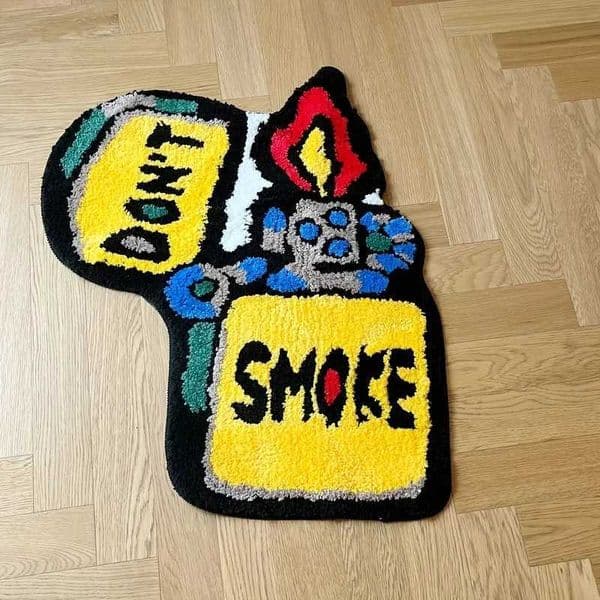 VIKAMA Plush Lighter Rug Cute Yellow Non-Slip Absorbent Mat for Living Room Bedroom Bathroom Decor W260525