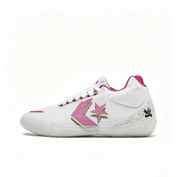 Converse All Star BB Evo White Rose Pink Unisex Low Top Basketball Shoes Round Toe Anti-slip Durable Lightweight Performance Sports Sneakers