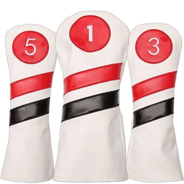 Golf Club #1 #3 #5 Wood Headcovers Driver Fairway Rescue Woods / Hybrid PU Leather Head Covers Set Protector W260526