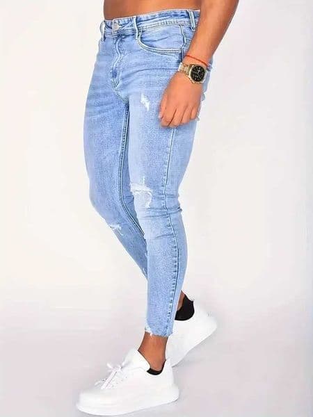 Mens Casual Slim Fit Ripped Jeans Mens Versatile Street Style Denim Pants For All Seasons M260525