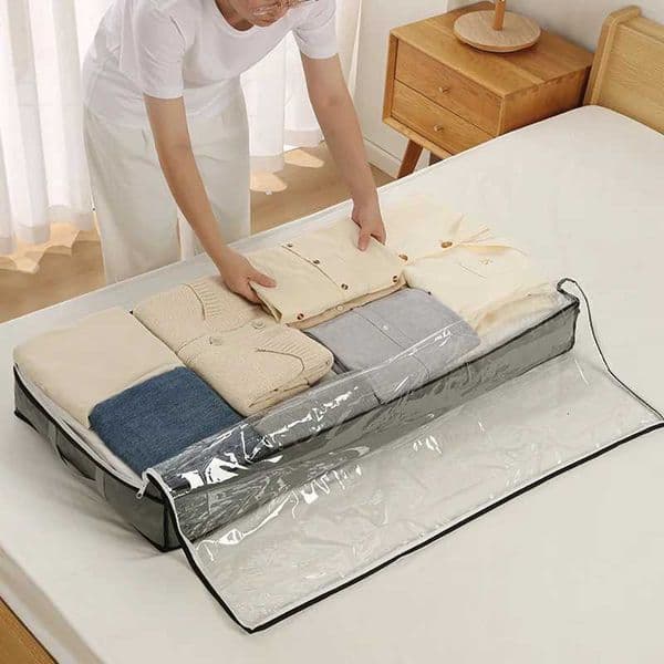 90L Under Bed Storage Containers Closet Organizers and Storage Bins Foldable Underbed Storage Bags for Blankets Shoes L260525