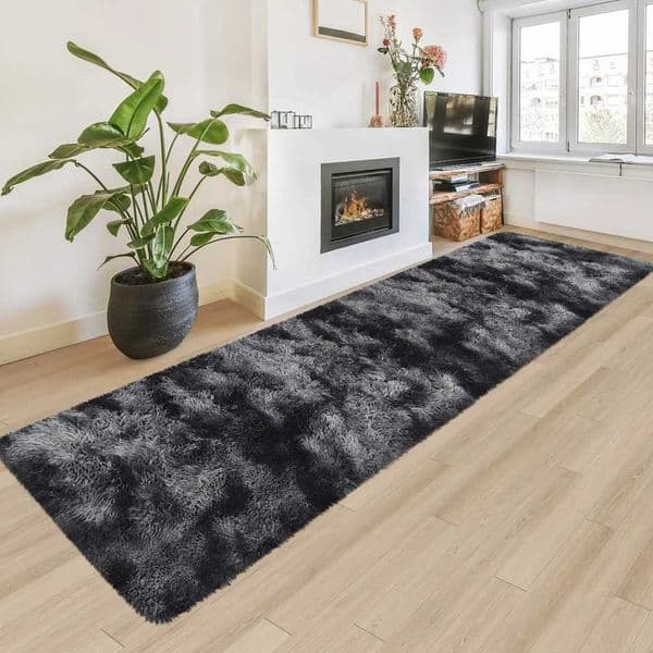 VIKAMA Tie-Dye Shaggy Corridor Rug Soft Living Room Bedroom Floor Mat Dormitory Childrens Room Carpet Home Decor W260525