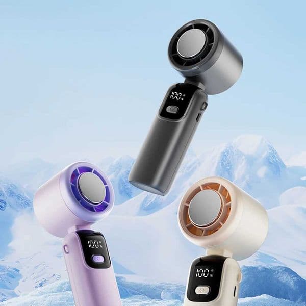 2025 New Semiconductor Refrigeration Handheld Fan 29000 RPM High-speed Violent Turbo Fan Folding Neck Hanging Ice Pack Small Fan Z260526