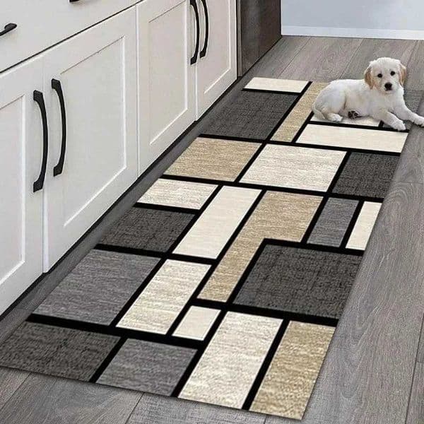 VIKAMA Simple Geometric Kitchen Floor Mats Living Room Floor Carpet Entrance Door Mat Hallway Door Non-Slip Foot Mats Home Decor W260525
